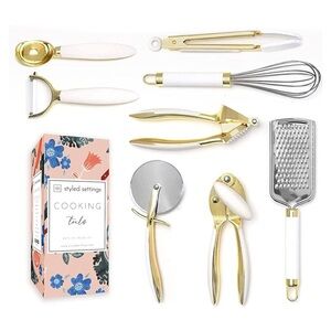 NWT Kitchen Tool Set White and Gold